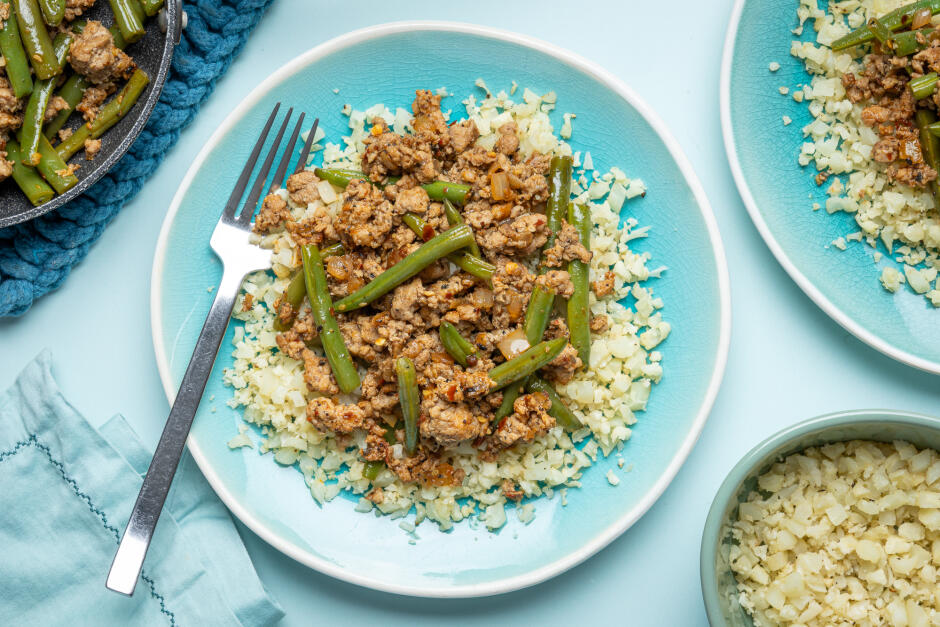 Spicy Szechuan Ground Pork & Green Bean Stir-Fry