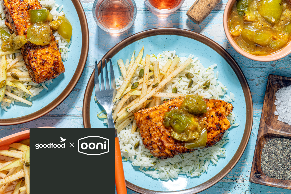Goodfood x Ooni: Saumon mexicain avec tomatillos rôtis