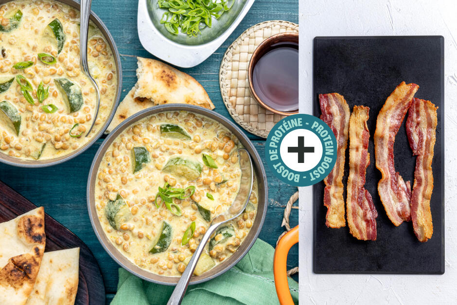 Protein Boost | Bacon & Coconut-Ginger Lentil Dal