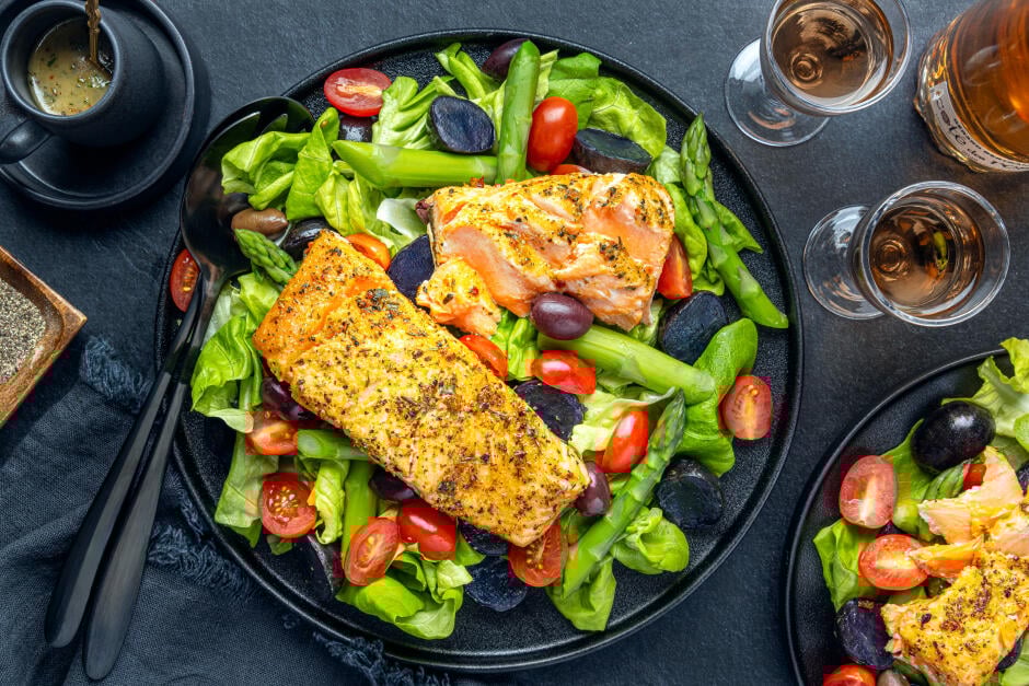 Salade niçoise à la truite steelhead