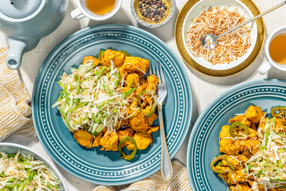 Poêlée de poulet cari-coco piquant