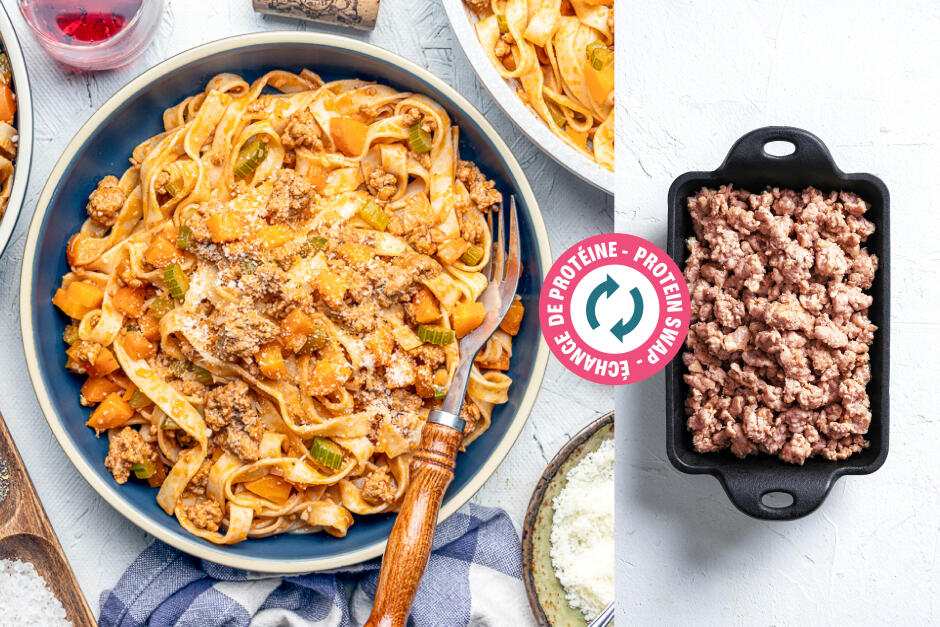 Protein Swap | Sausage Meat Fettuccine Bolognese