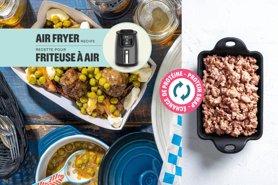 Échange de protéine | Boulettes de porc sur poutine à la friteuse à air