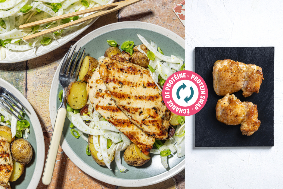 Échange de protéine | Paillard de cuisses de poulet grillées aux fines herbes