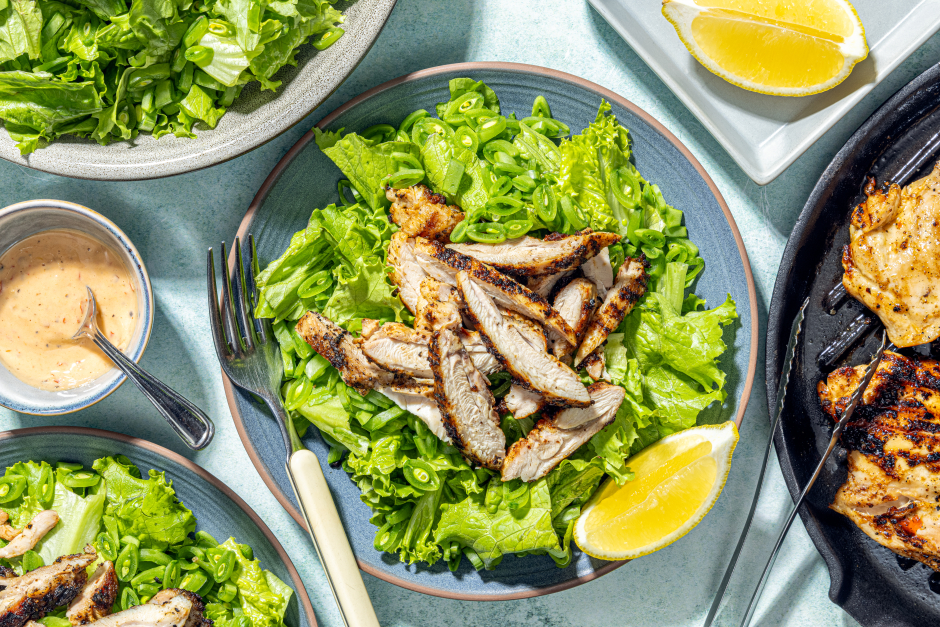 Cuisses de poulet grillées au tahini piquant