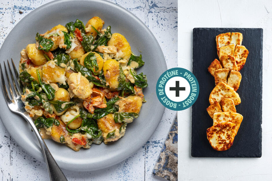 Protein Boost | Quick Tuscan Halloumi & Gnocchi al Forno