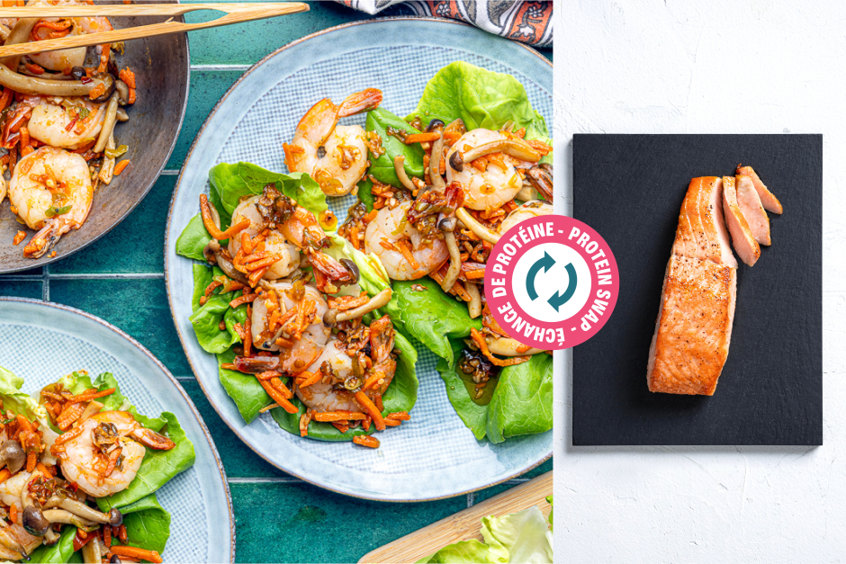 Protein Swap | Salmon & Shimeji Lettuce Cups