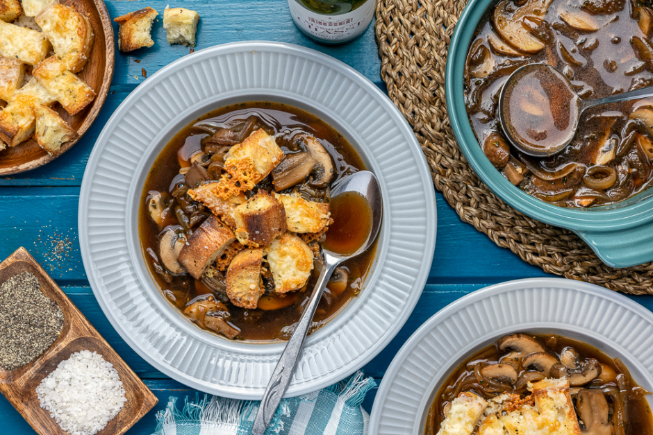 French Onion Soup with Mushrooms