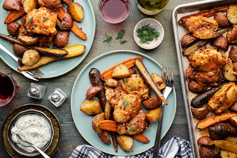 Chicken, Carrot & Baby Potato Traybake