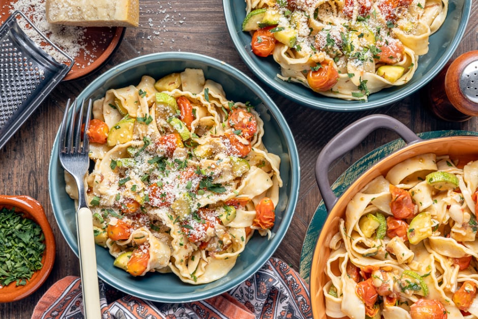 Mafaldines rapido au beurre de tomates