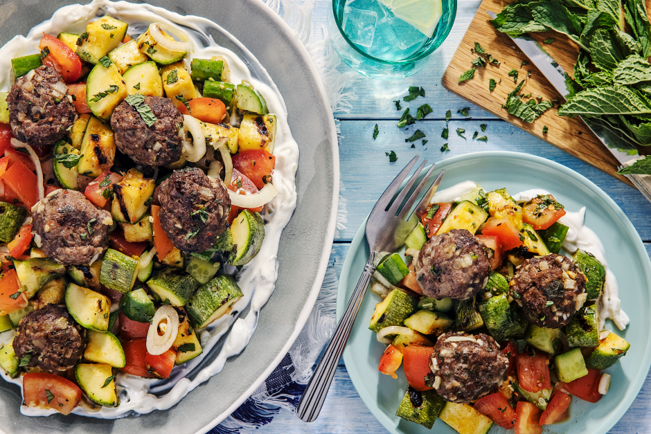 Sain + Sensé: Salade de boulettes de bœuf grecques
