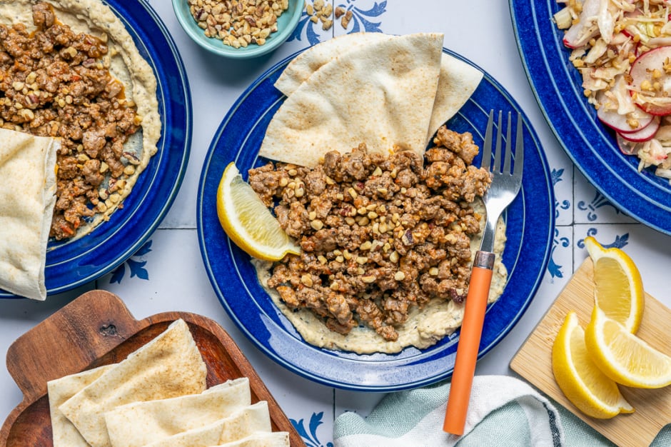 Muhammara-Inspired Ground Lamb Mezze