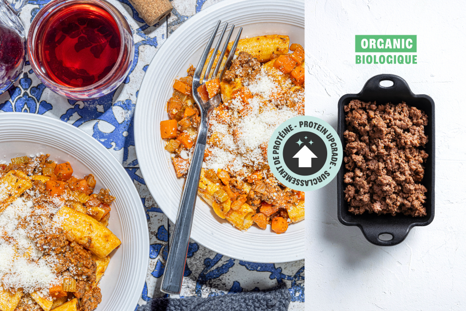 Surclassement de protéine | Pâtes au bœuf BIO alla genovese
