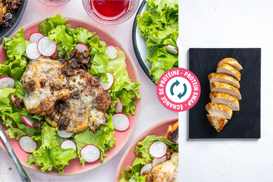 Échange de protéine | Pôelée de poitrines de poulet style soupe à l'oignon
