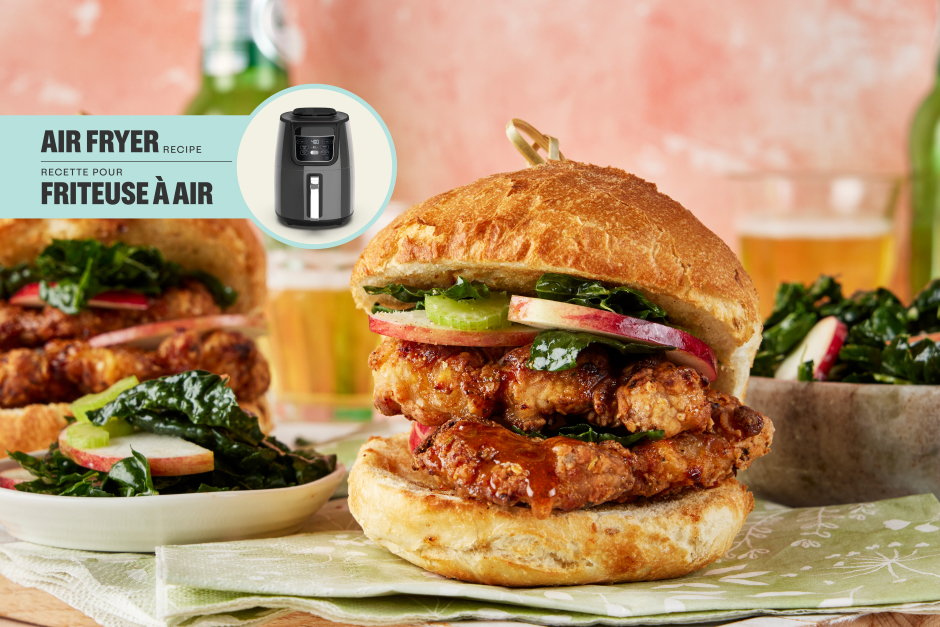 Air Fryer Fried Chicken Thigh Sandwiches