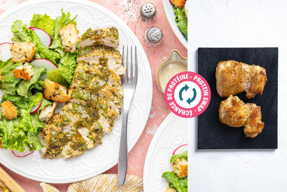 Échange de protéine | Poulet avec beurre au pesto