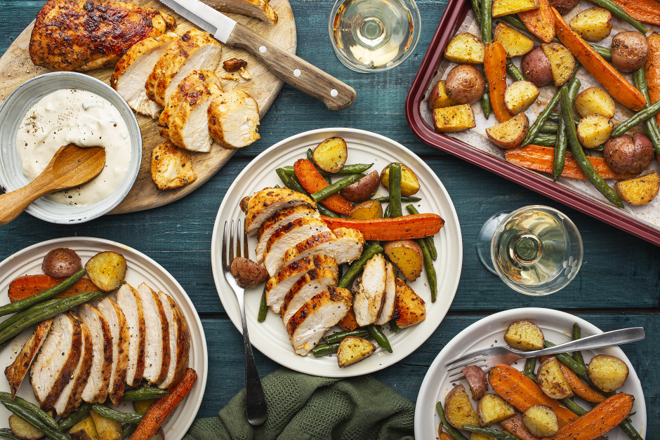 Poitrines de poulet poêlées avec sauce ranch au miso