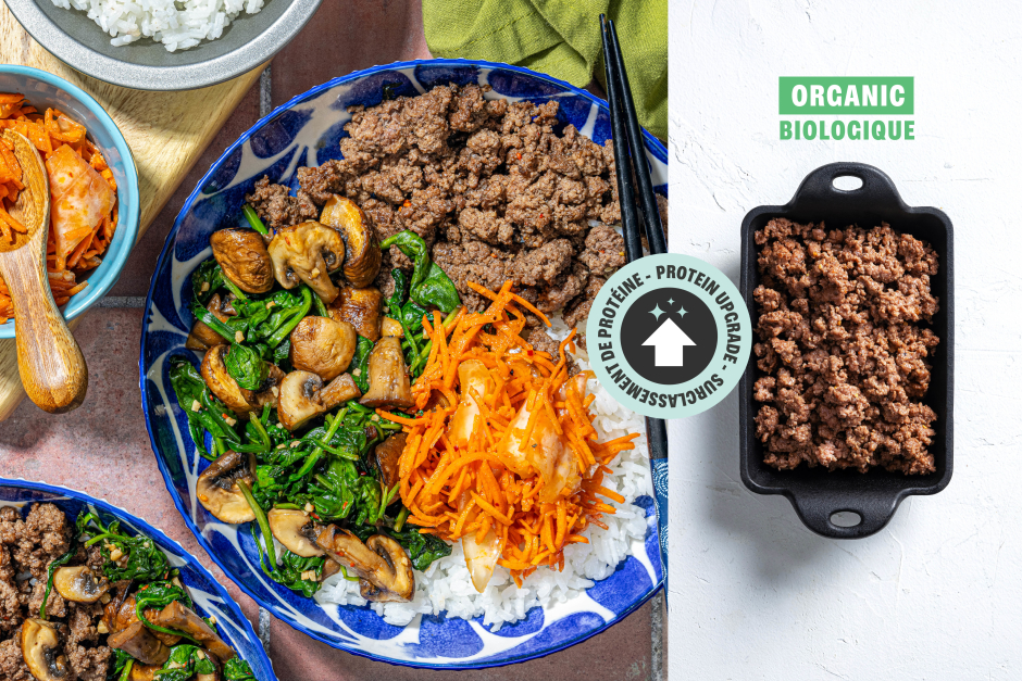 Protein Upgrade | ORGANIC Beef & Mushroom Korean Bibimbap