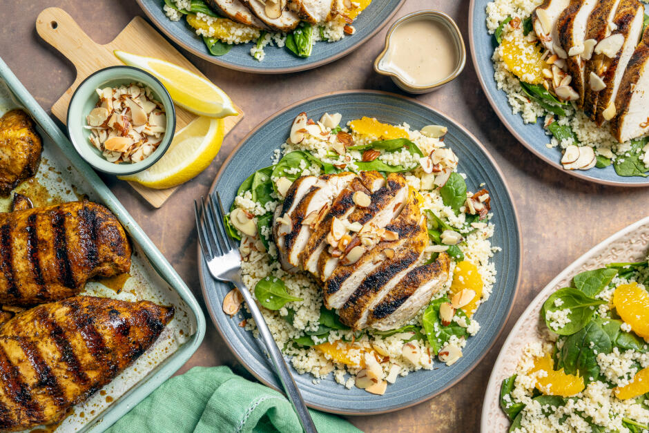 Salade de poulet grillé tiède