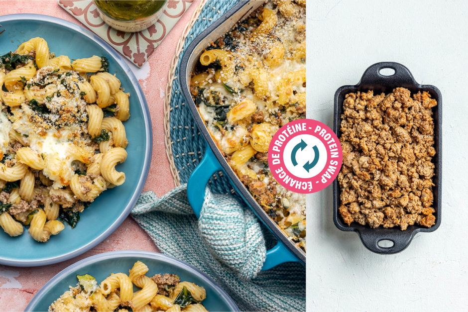 Protein Swap | Cheesy Oven-Baked Chorizo Cavatappi Casserole