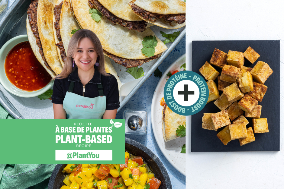 Boost de protéines | Goodfood x PlantYou: Tacos de piments chipotles, haricots noirs et tofu au four