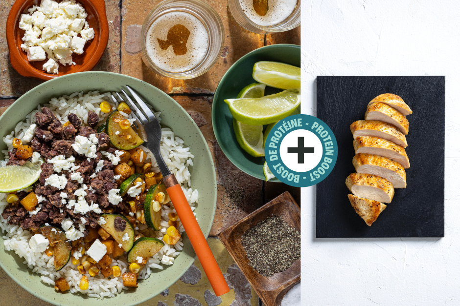 Protein Boost | Late Summer Chicken Burrito Bowls
