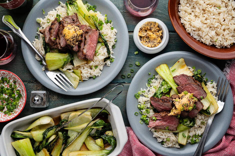 Steaks poêlés umami