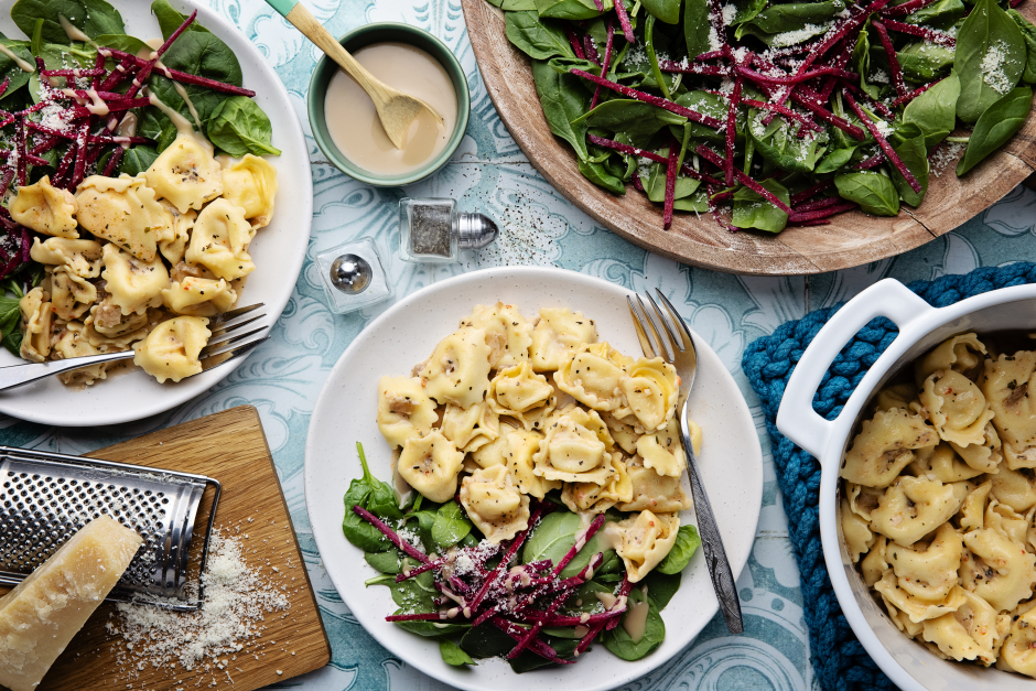 Fresh Cheese Tortellini in Caramelized Onion Sauce