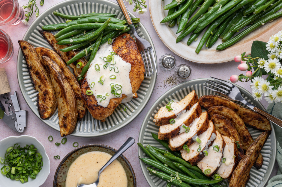 Smoky Chicken Breasts with Alabama-Style BBQ Sauce