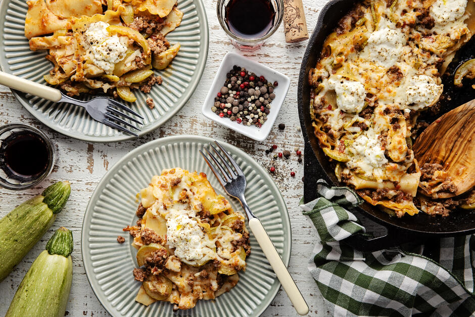 Beef & Zucchini Skillet Lasagna
