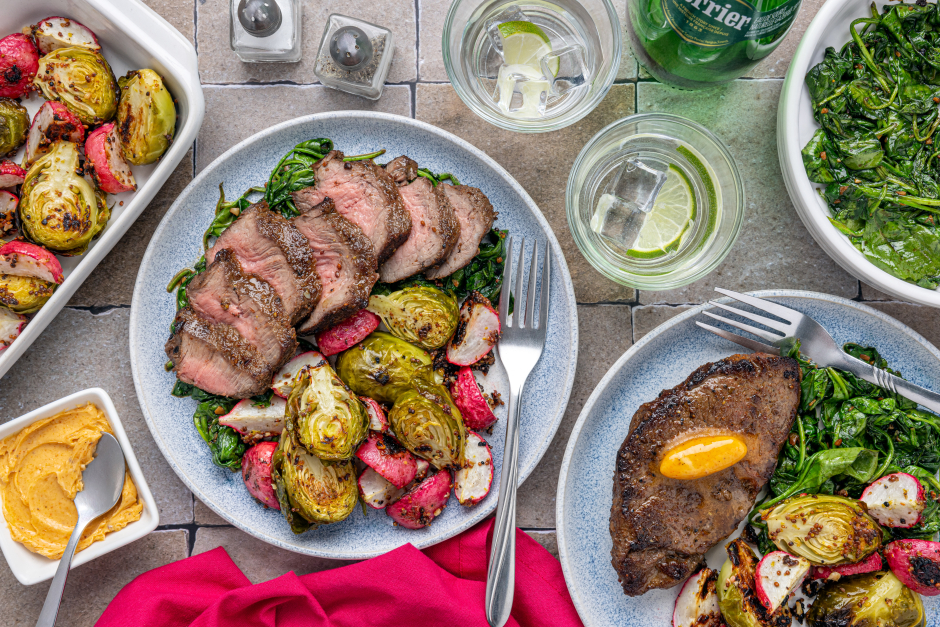 Seared Steaks with Bourbon-BBQ Butter