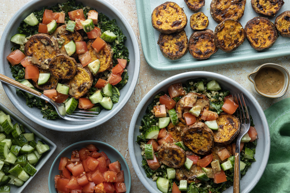 Vegan Roasted Sweet Potato Nourish Bowls