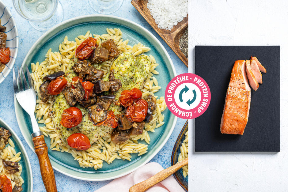 Échange de protéine | Poisson au pesto cuit au four