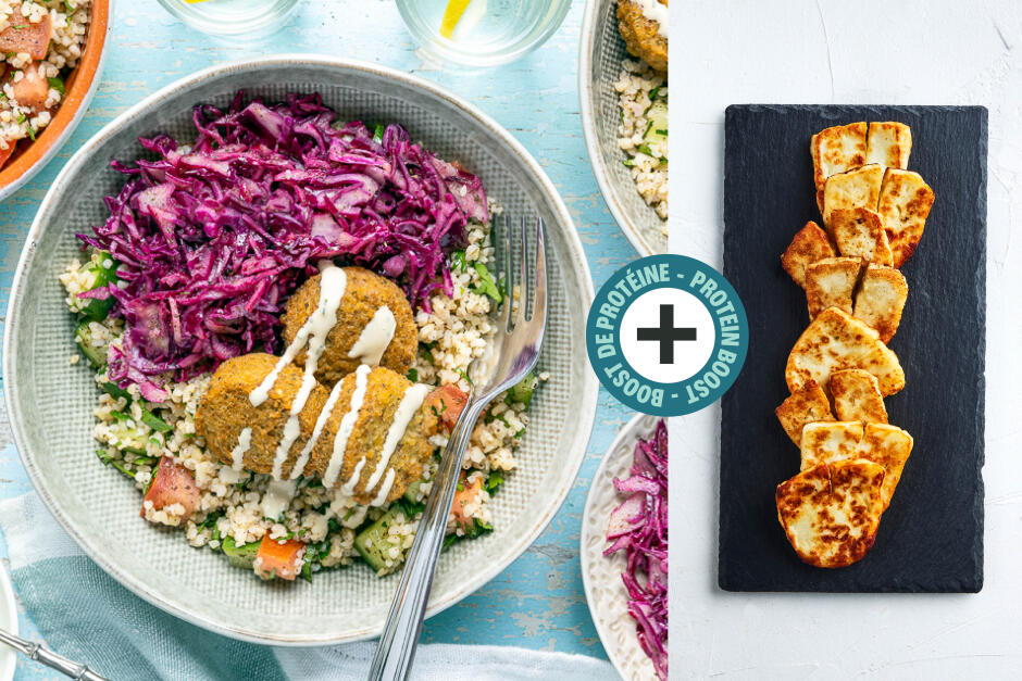 Protein Boost | Quick Halloumi & Falafel Bowls