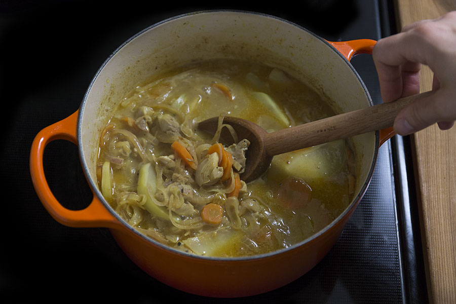 Chicken Mulligatawny Soup with Kohlrabi and Basmati Rice